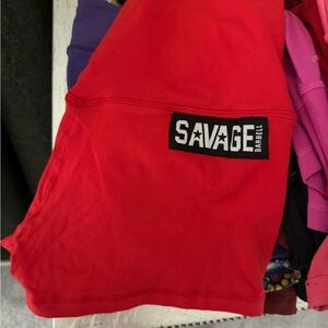 Savage Barbell Vibrant Red Workout Shorts